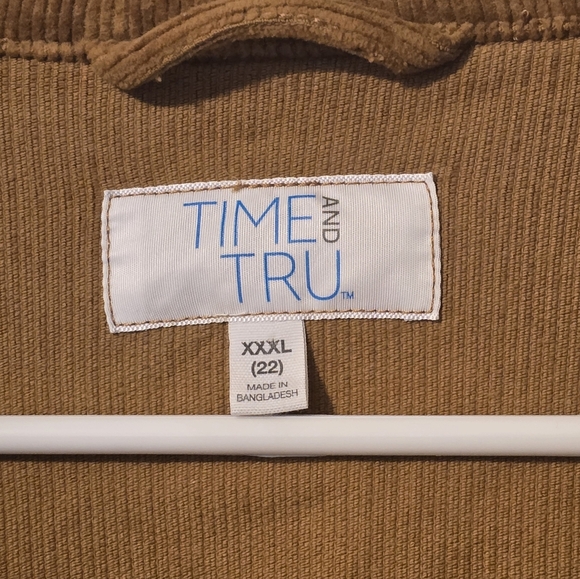 Time and Tru Women's Tan Corduroy Jacket Size XXXl   22  Fit Is Like A 20 GUC - Picture 2 of 3